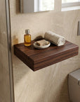 12" Espresso Solid Wood Wall Mounted Floating Shelf