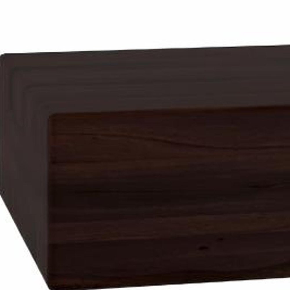 12" Espresso Solid Wood Wall Mounted Floating Shelf