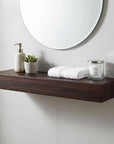18" Espresso Solid Wood Wall Mounted Floating Shelf