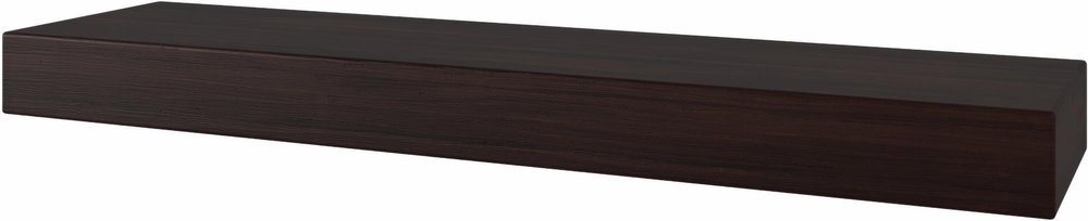 18" Espresso Solid Wood Wall Mounted Floating Shelf