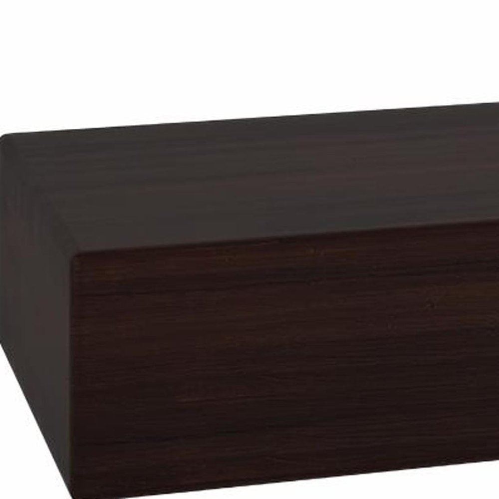 18" Espresso Solid Wood Wall Mounted Floating Shelf