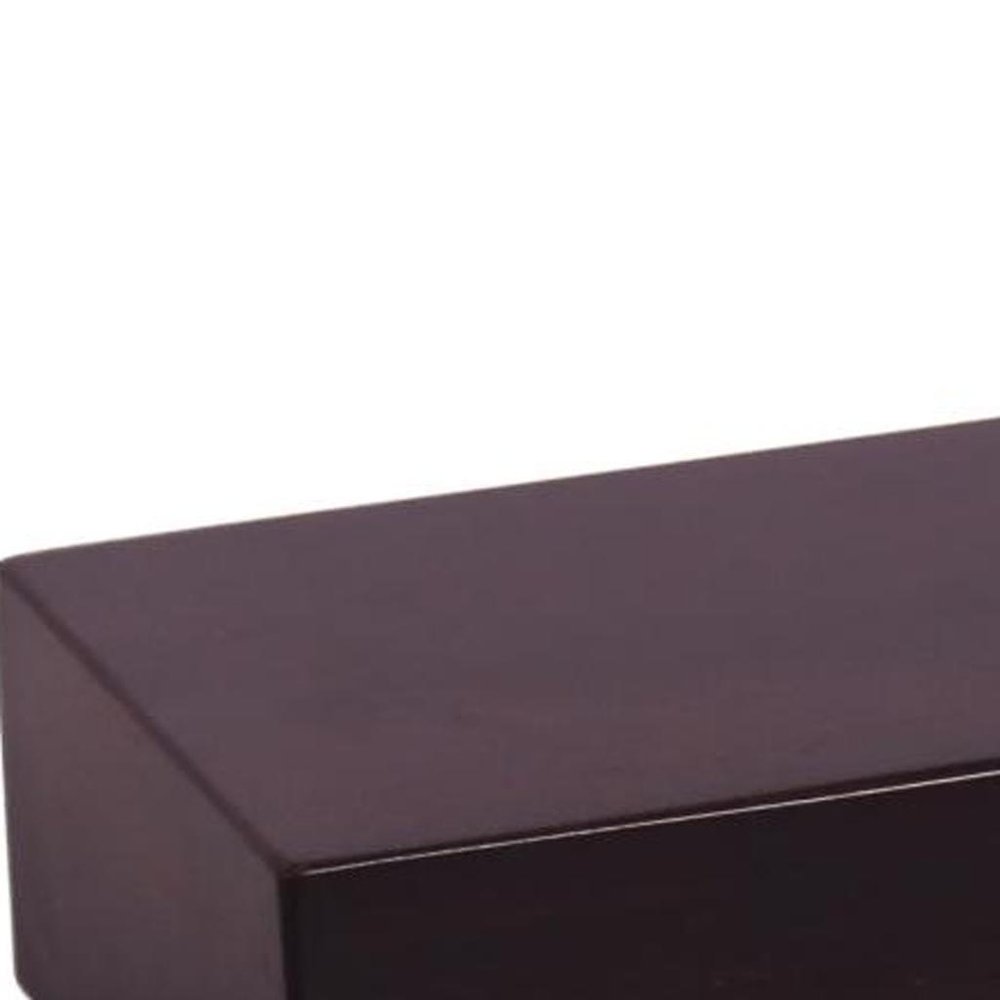 18" Espresso Solid Wood Wall Mounted Floating Shelf