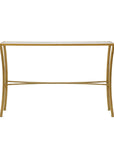48" Clear and Antiqued Gold Glass and Iron Console Table