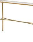 48" Clear and Antiqued Gold Glass and Iron Console Table