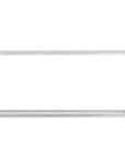 56" Clear and Silver Glass and Iron Frame Console Table With Shelf