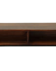 42" Chestnut and Black Solid Wood and Iron Console Table With Shelf