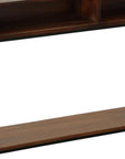 42" Chestnut and Black Solid Wood and Iron Console Table With Shelf
