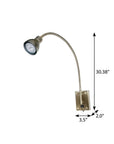 30" Antiqued Brass Metal Spotlight Wall Sconce