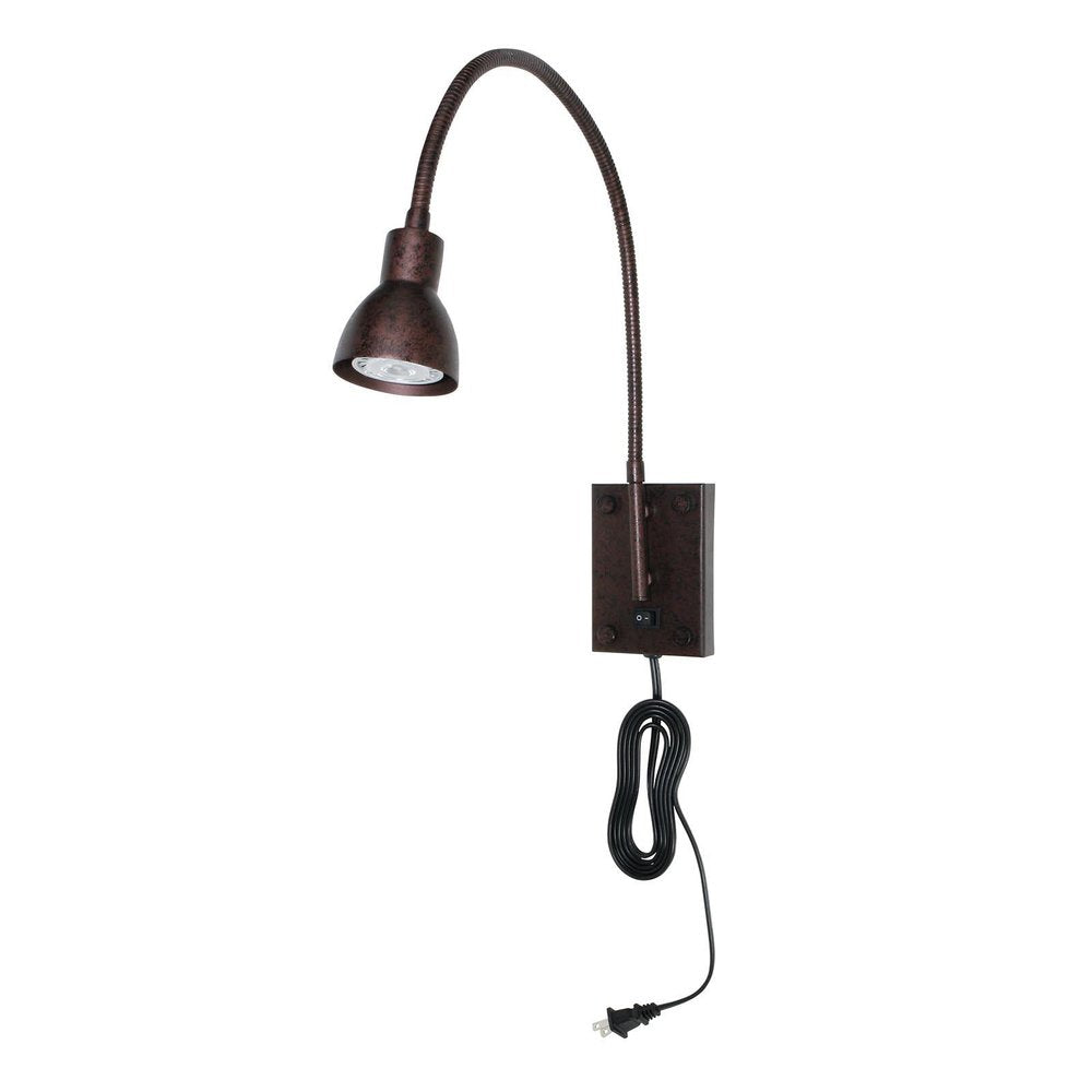 30" Antiqued Brass Metal Spotlight Wall Sconce