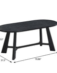 71" Brown and Black Wood Trestle Base Oval Dining Table