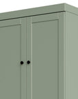 72" Sage Solid Wood Adjustable Six Tier Library Bookcase with Four Doors