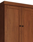 72" Coffee Solid Wood Adjustable Six Tier Library Bookcase with Four Doors
