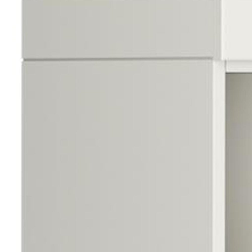 72" Off White Solid Wood Adjustable Six Tier Library Bookcase with Two Doors