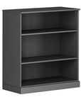 36" White Solid Wood Adjustable Three Tier Library Bookcase