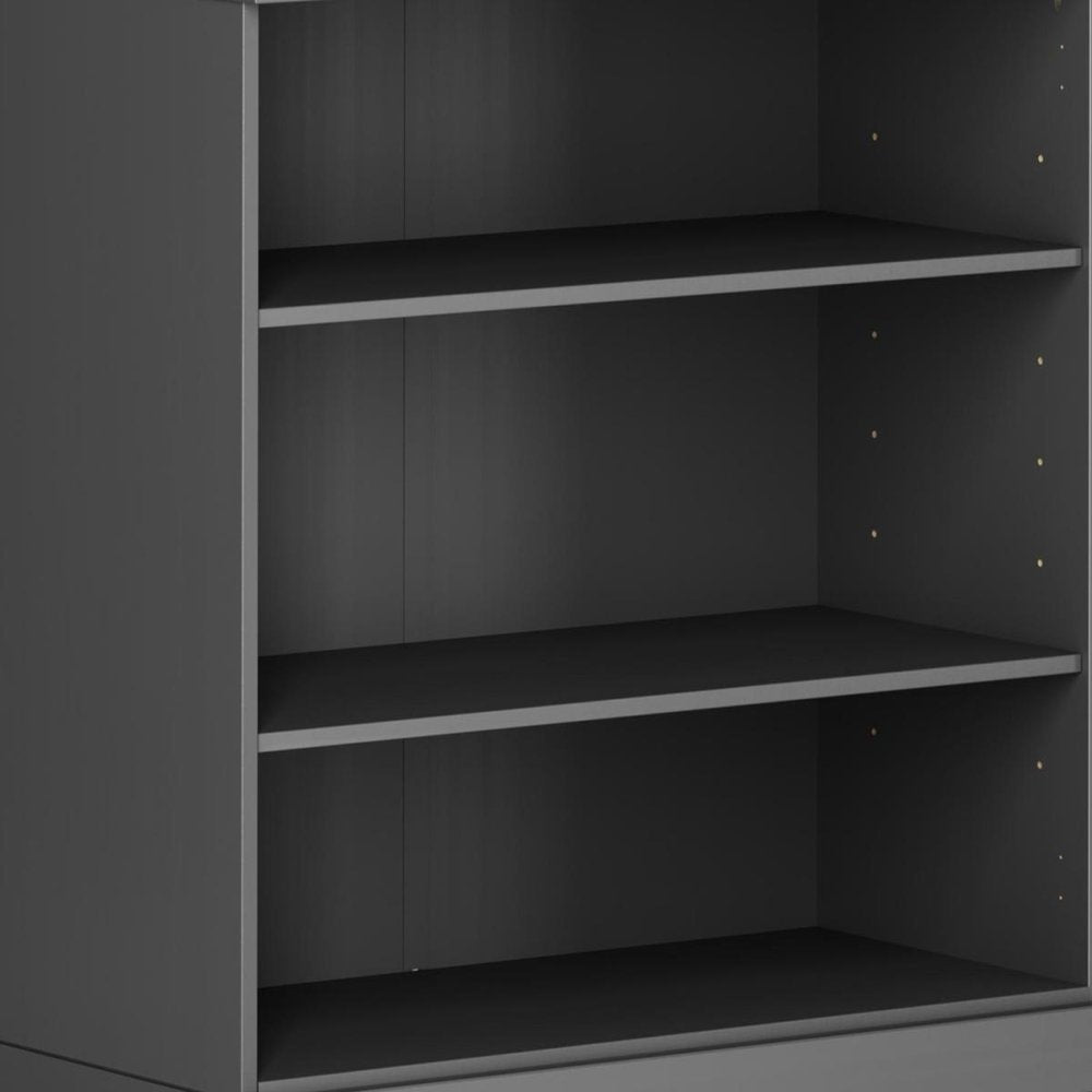 36" White Solid Wood Adjustable Three Tier Library Bookcase