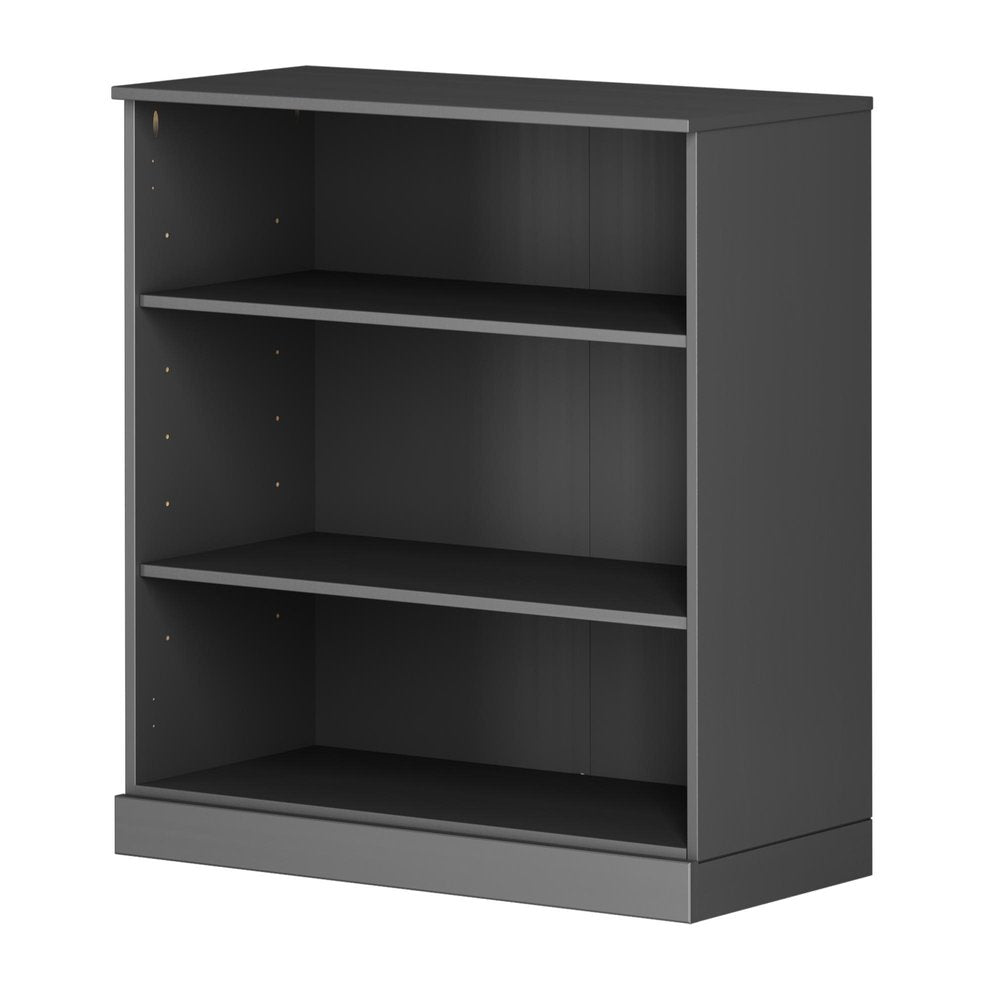 36" White Solid Wood Adjustable Three Tier Library Bookcase