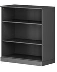 36" White Solid Wood Adjustable Three Tier Library Bookcase
