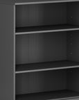 36" White Solid Wood Adjustable Three Tier Library Bookcase