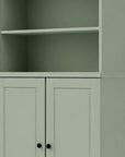 72" Sage Solid Wood Adjustable Six Tier Library Bookcase with Two Doors