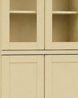 72" Yellow Solid Wood Adjustable Six Tier Library Bookcase with Four Doors