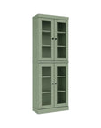 72" Sage Solid Wood Adjustable Six Tier Library Bookcase with Four Doors