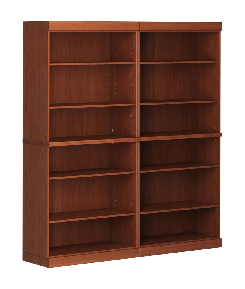 72" Coffee Solid Wood Adjustable Twelve Tier Library Bookcase