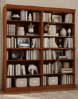 72" Coffee Solid Wood Adjustable Twelve Tier Library Bookcase