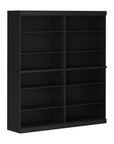 72" Black Solid Wood Adjustable Twelve Tier Library Bookcase