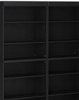72" Black Solid Wood Adjustable Twelve Tier Library Bookcase