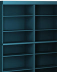 72" Teal Blue Solid Wood Adjustable Twelve Tier Library Bookcase