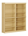 72" Yellow Solid Wood Adjustable Twelve Tier Library Bookcase