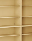 72" Yellow Solid Wood Adjustable Twelve Tier Library Bookcase
