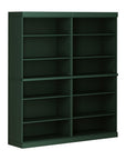 72" Green Solid Wood Adjustable Twelve Tier Library Bookcase