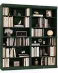 72" Green Solid Wood Adjustable Twelve Tier Library Bookcase