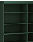 72" Green Solid Wood Adjustable Twelve Tier Library Bookcase