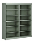 72" Sage Solid Wood Adjustable Twelve Tier Library Bookcase
