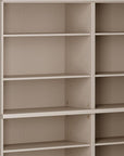 72" Beige Solid Wood Adjustable Twelve Tier Library Bookcase