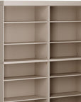 72" Beige Solid Wood Adjustable Twelve Tier Library Bookcase
