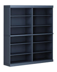 72" French Blue Solid Wood Adjustable Twelve Tier Library Bookcase