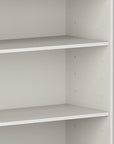 72" Off White Solid Wood Adjustable Twelve Tier Library Bookcase