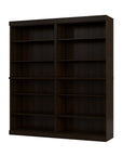 72" Espresso Solid Wood Adjustable Twelve Tier Library Bookcase