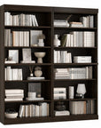 72" Espresso Solid Wood Adjustable Twelve Tier Library Bookcase