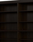 72" Espresso Solid Wood Adjustable Twelve Tier Library Bookcase