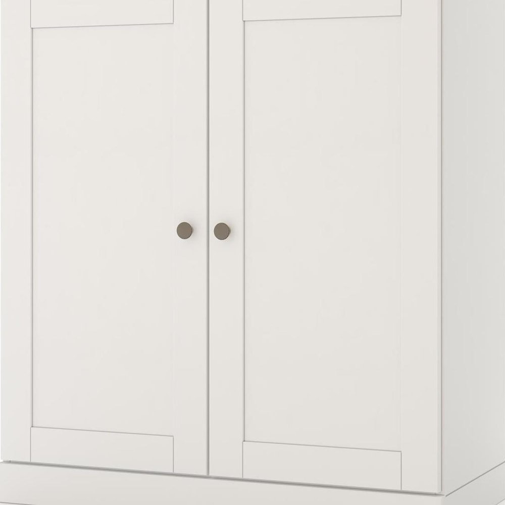 32" White Solid Wood Shaker Style Double Door Linen Cabinet