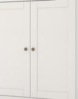 32" White Solid Wood Shaker Style Double Door Linen Cabinet