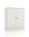 32" White Solid Wood Shaker Style Double Door Linen Cabinet