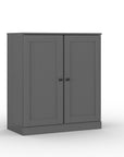 32" White Solid Wood Shaker Style Double Door Linen Cabinet
