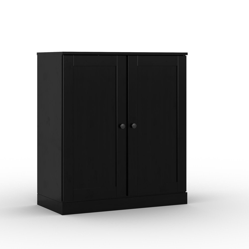 32" White Solid Wood Shaker Style Double Door Linen Cabinet