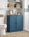 32" White Solid Wood Shaker Style Double Door Linen Cabinet