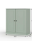32" White Solid Wood Shaker Style Double Door Linen Cabinet